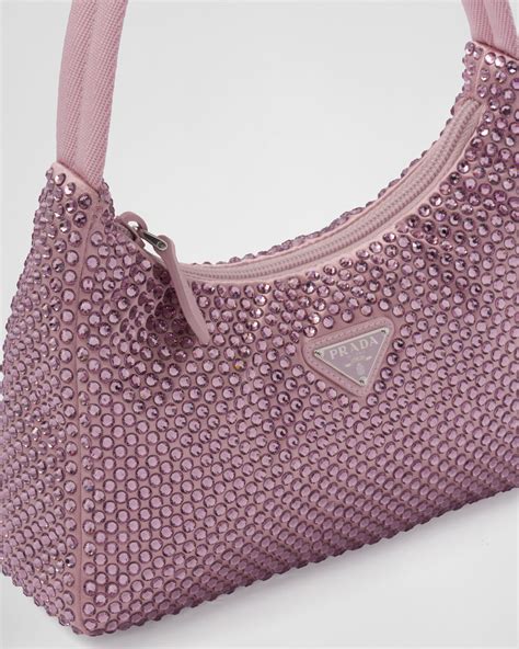 prada pink crystal bag|prada crystal embellished bag.